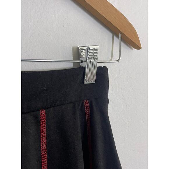 Hot Topic Skirt S Black Mini Black & Red Stretch Knit Goth Grunge Flare - Picture 3 of 6